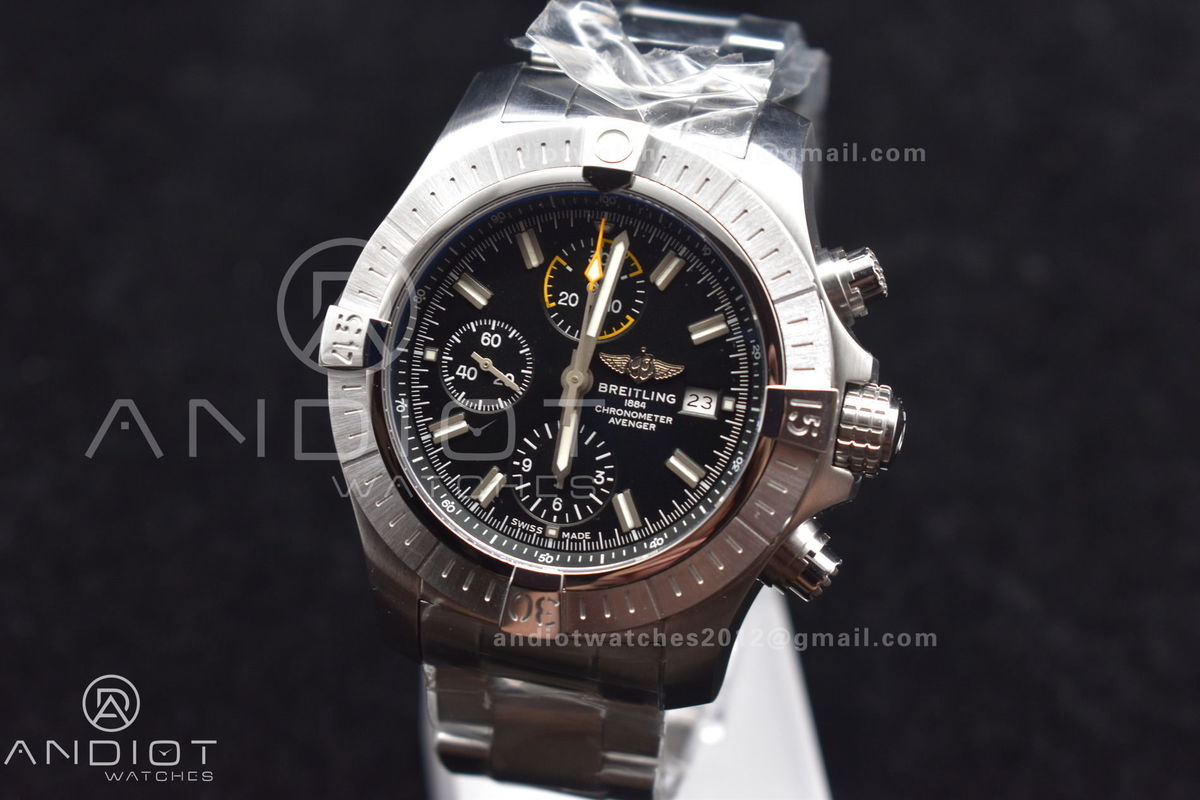 Avenger Chrono SS TF 1:1 Best Edition Black Dial on SS Bracelet A7750